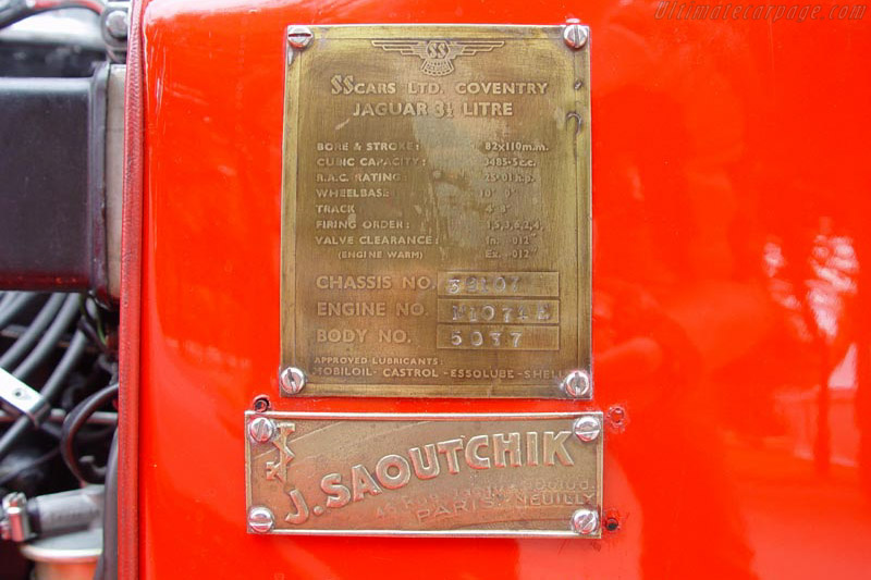 Jaguar SS 100 3.5-litre Saoutchik Roadster - Chassis: 39107  - 2003 European Concours d'Elegance