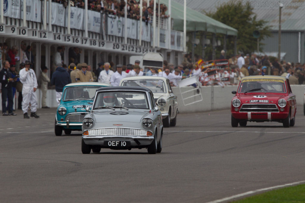 Ford Anglia 105E  - Entrant: Crispin Schlaefli - Driver: Peter Alexander - 2013 Goodwood Revival
