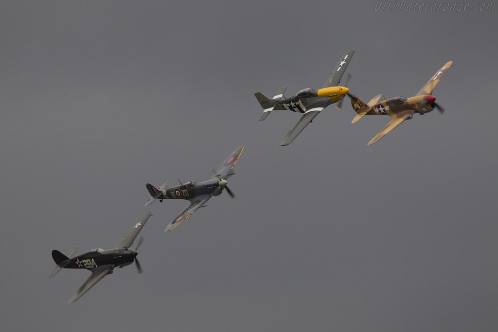 Warhawk, Spitfire, Mustang and Warhawk   - 2013 Goodwood Revival