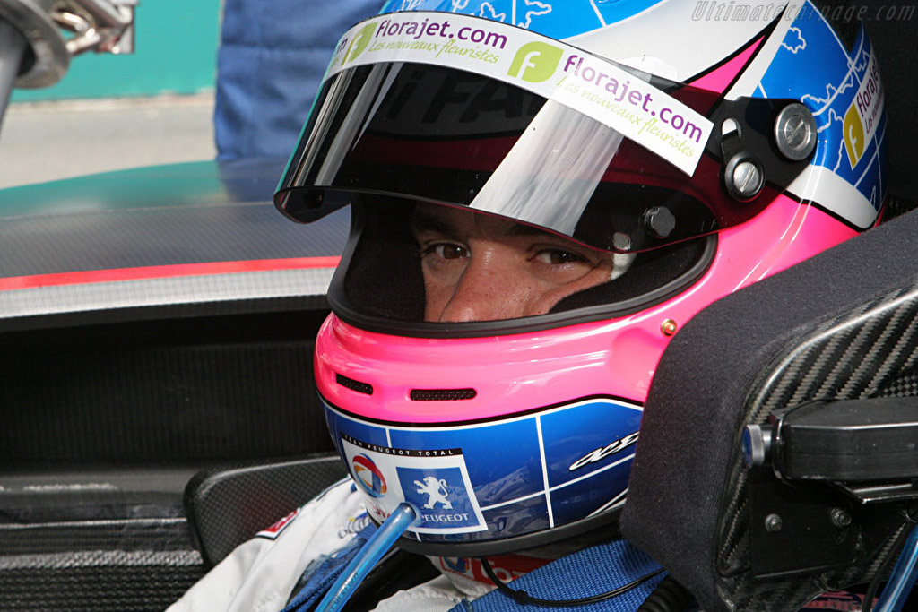 Sarrazin all strapped in - Chassis: 908-03 - Entrant: Team Peugeot Total - 2007 Le Mans Series Nurburgring 1000 km
