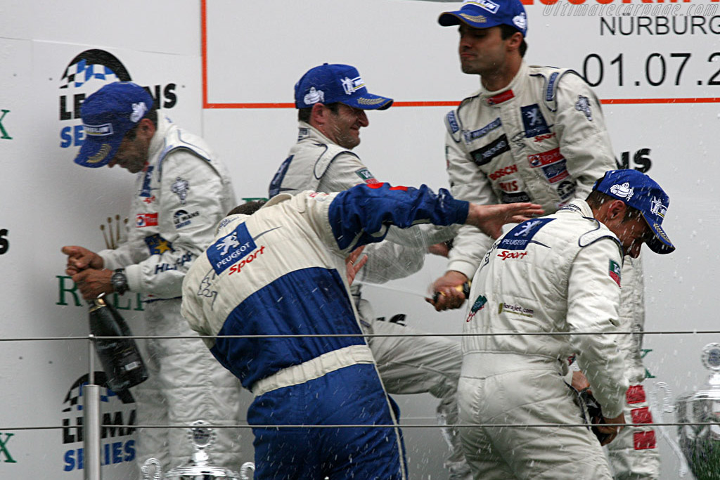 The Peugeot boys celebrating   - 2007 Le Mans Series Nurburgring 1000 km